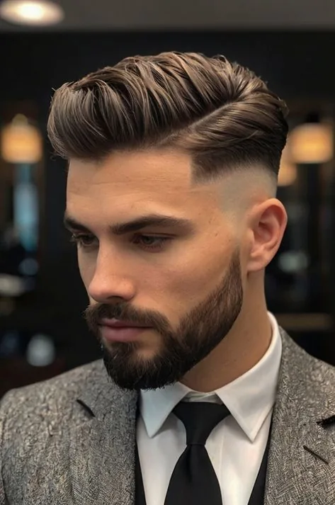 Coupe homme et barbe soigneusement taillées